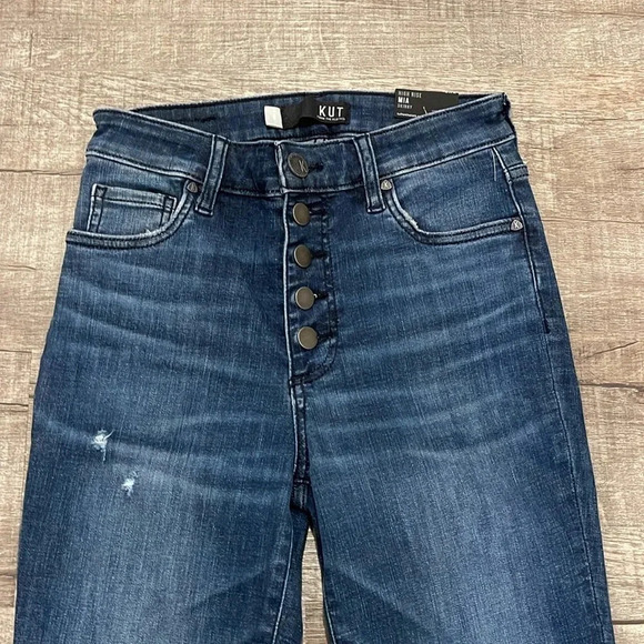 NWT!! KUT From The Kloth - Mia High-Rise Skinny-Button Fly in Keep - Size 0 - Picture 6 of 12